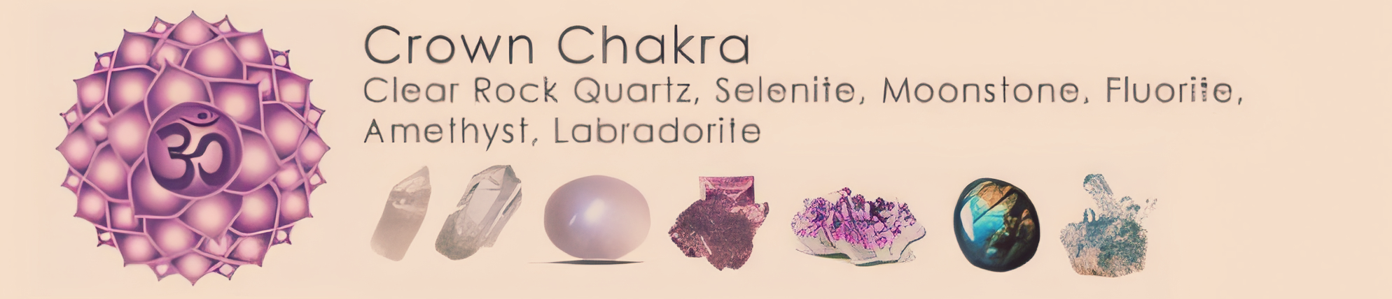 Crown Chakra Symbol and Gemstones that are healing/ strengthening it with Pictures.