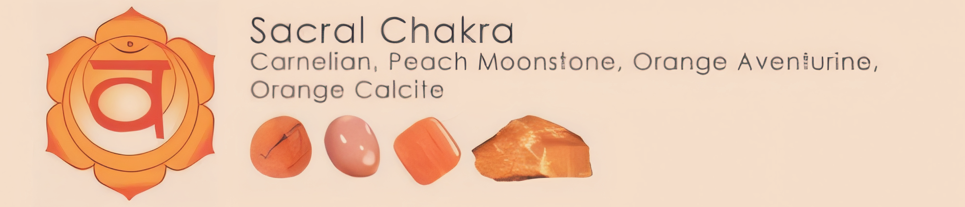 Sacral Chakra Symbol and Gemstones that are healing/ strengthening it with Pictures.