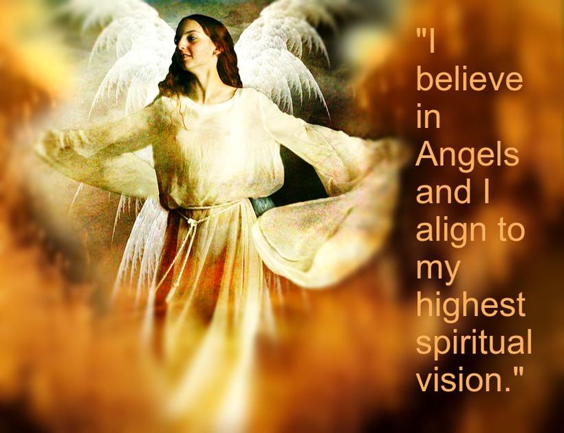 painted picture of Angel & spiritual affirmation 