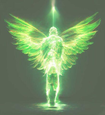 Archangel Raphael - emitting green light of healing